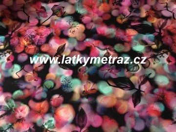 teplákovina-duhové květy-zbytek 80 cm