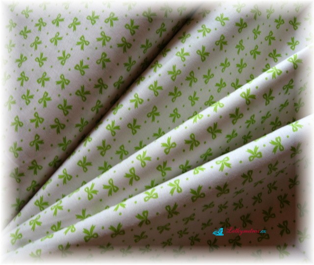 zelená-zelené mašle-zbytek 32 cm