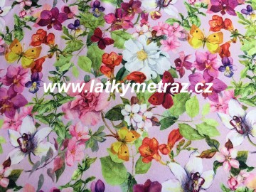 zimní softshell-květy a motýli